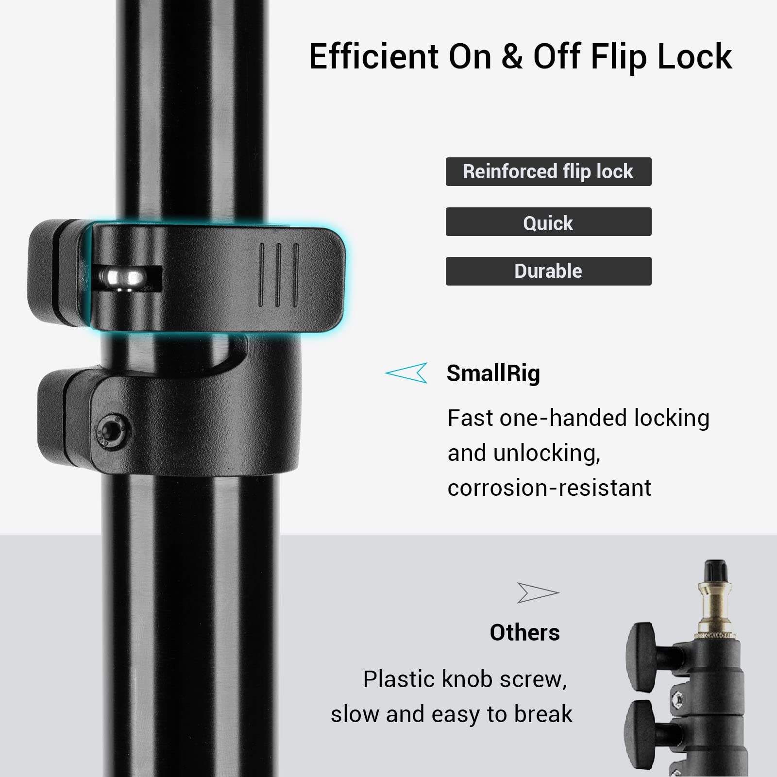 SMALLRIG SMALLRIG 110 Inch Photography Light Stand Air Cushioned Aluminum Tripod for Softbox Studio Light Reflector and Ring Light Max Load 8kg RA-S280 - View 6 of 9