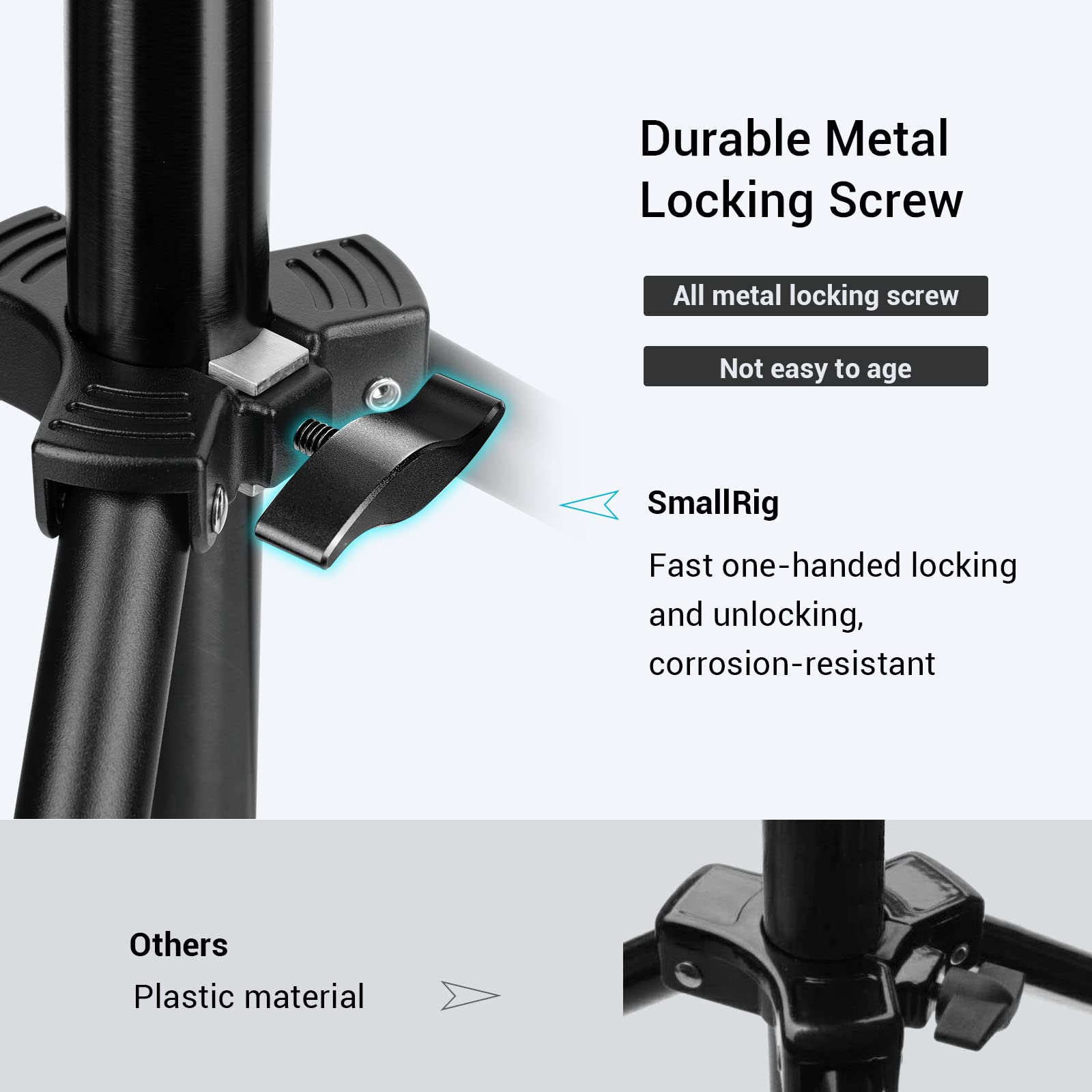 SMALLRIG SMALLRIG 110 Inch Photography Light Stand Air Cushioned Aluminum Tripod for Softbox Studio Light Reflector and Ring Light Max Load 8kg RA-S280 - View 7 of 9