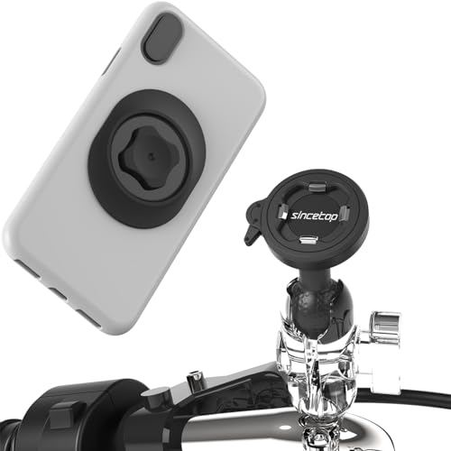 sincetop Universal 1â€ Ball Motorcycle Phone Mount,Quick Release Motor Bike Smartphone Holder ã€Series C - 2nd Genã€‘