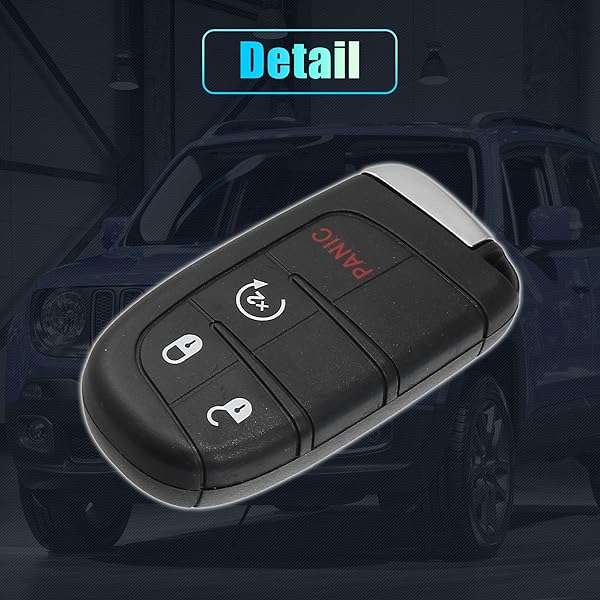 X AUTOHAUX X AUTOHAUX 4-Button Key Fob Case for Jeep & Fiat - Keyless Entry Remote Shell M3N-40821302 (No Chip) - View 9 of 11