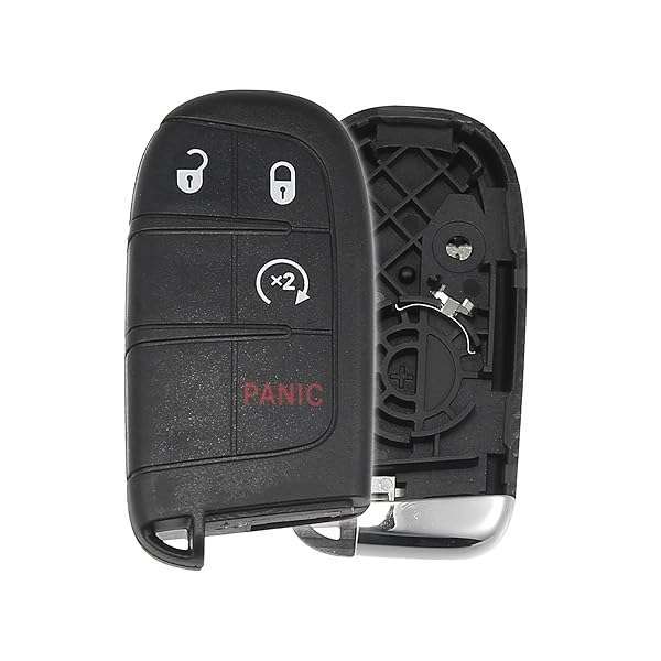 X AUTOHAUX X AUTOHAUX 4-Button Key Fob Case for Jeep & Fiat - Keyless Entry Remote Shell M3N-40821302 (No Chip)