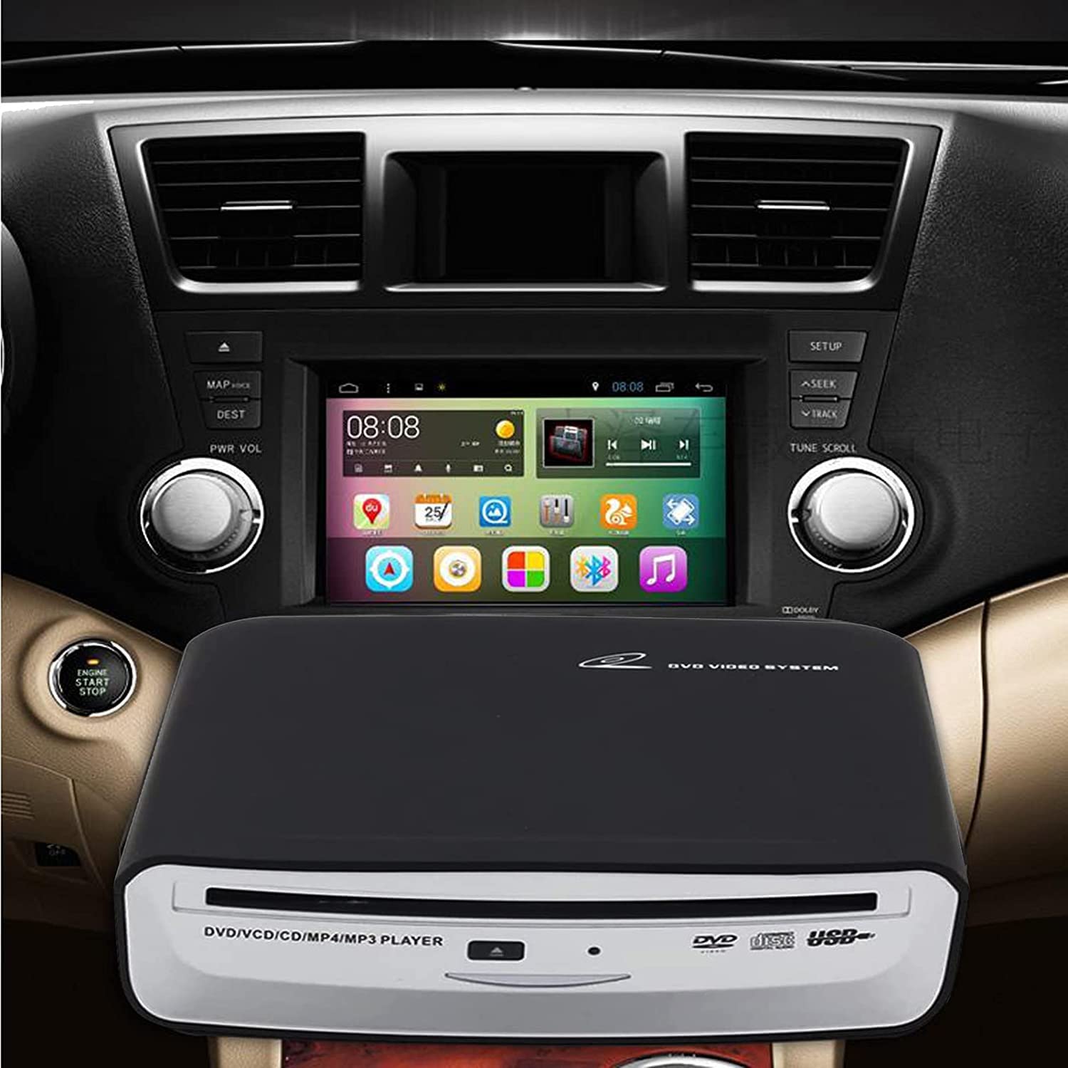External Car CD Player USB Device for Android Navigation Plug and Play Compatible with Android Version 4.4 and Above - View 4 of 7