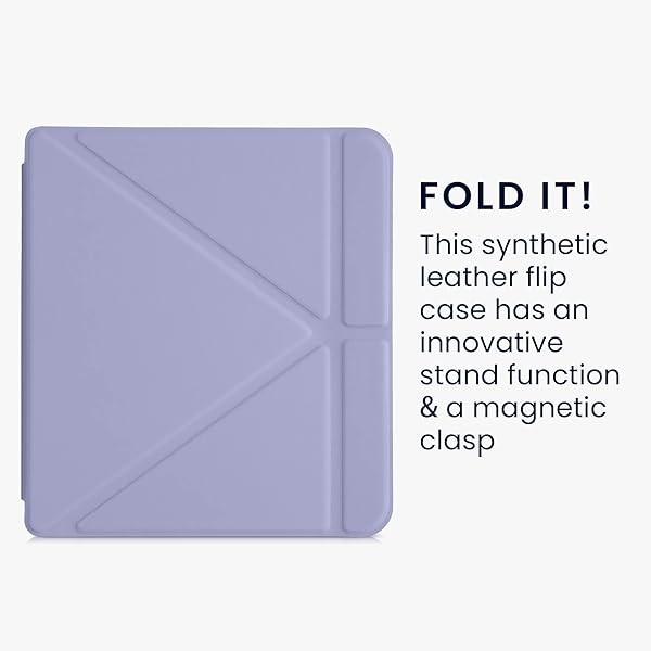kwmobile KWMobile Origami Case for Kobo Libra 2 - Slim PU Leather Cover & Stand in Lavender - View 3 of 10