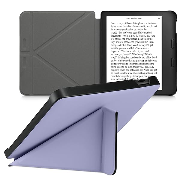 kwmobile KWMobile Origami Case for Kobo Libra 2 - Slim PU Leather Cover & Stand in Lavender - View 9 of 10