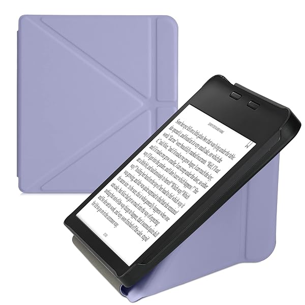 kwmobile KWMobile Origami Case for Kobo Libra 2 - Slim PU Leather Cover & Stand in Lavender - View 2 of 10