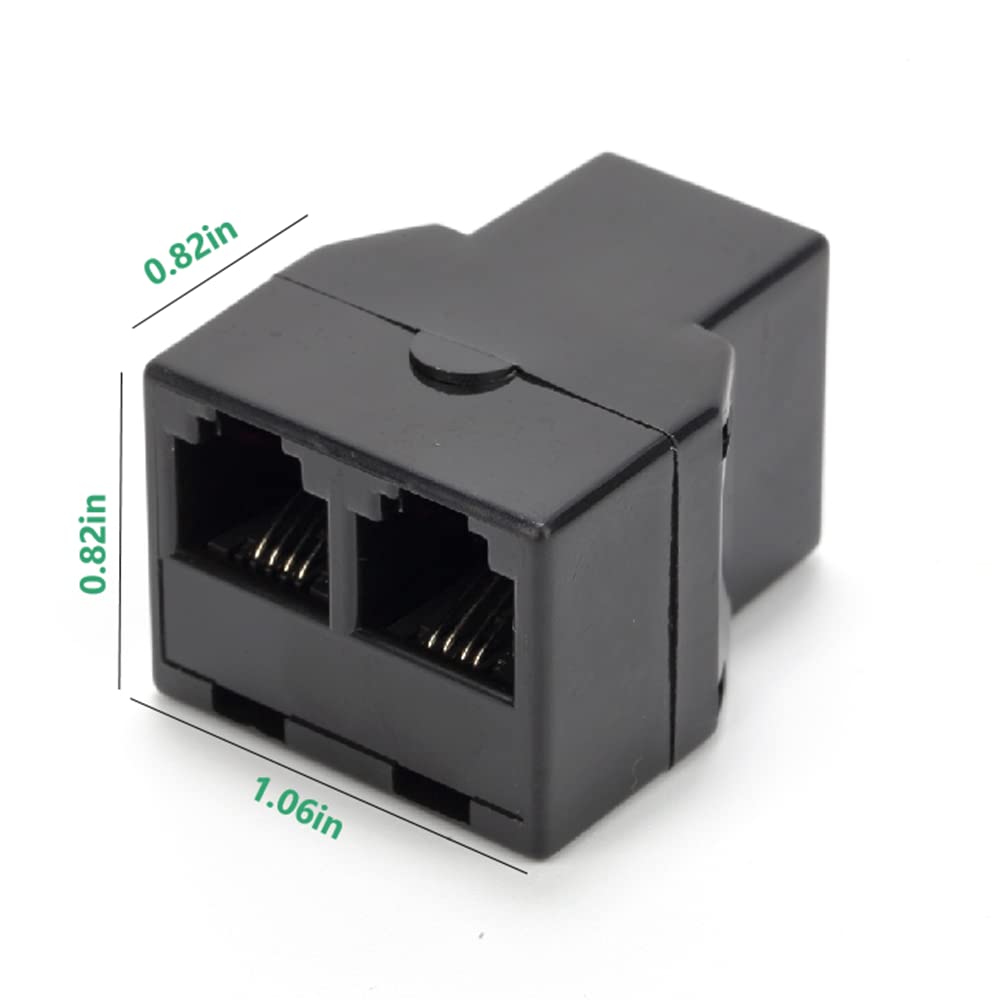 Vthahaby Phone Line Splitter 5 Pack RJ11 6P4C Plugs for Telephone and Fax Machine Black - View 3 of 7
