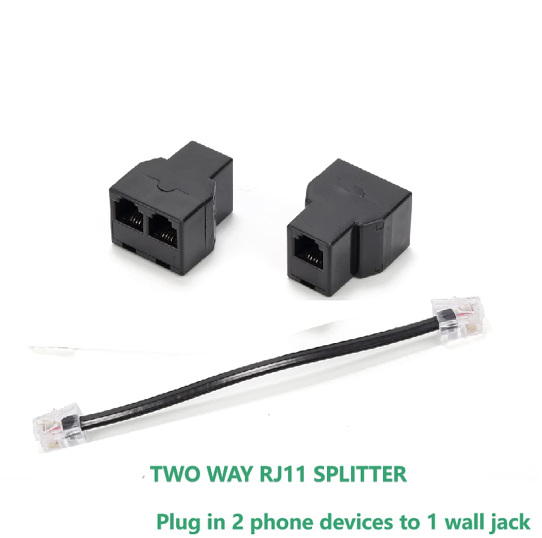 Vthahaby Phone Line Splitter 5 Pack RJ11 6P4C Plugs for Telephone and Fax Machine Black - View 5 of 7