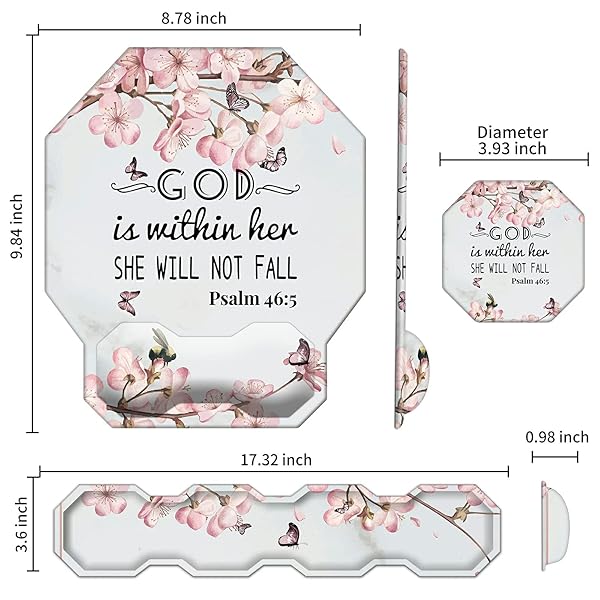 CGFGHHUY Cherry Blossom Keyboard Wrist Rest Pad and Ergonomic Gaming Mouse Pad Set with Memory Foam for Easy Typing and Wrist Pain Relief - View 4 of 9