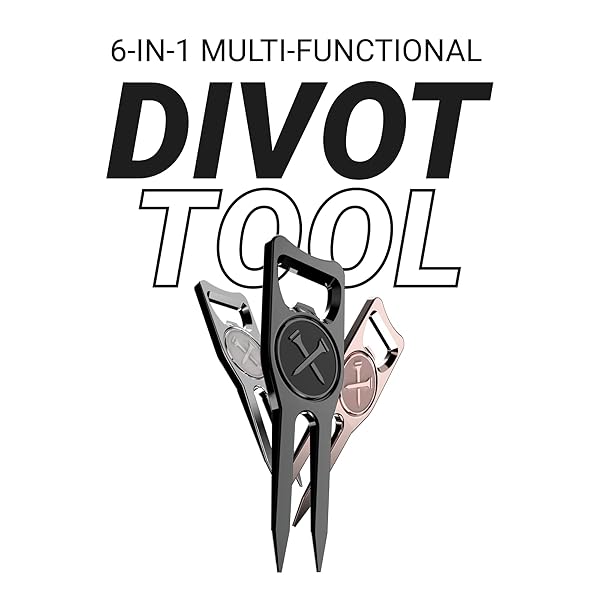 Blue Tees Golf Blue Tees Golf 6-in-1 Divot Tool: Premium Ball Marker, Bottle Opener & More - Ultimate Golf Accessory in Black - View 5 of 10