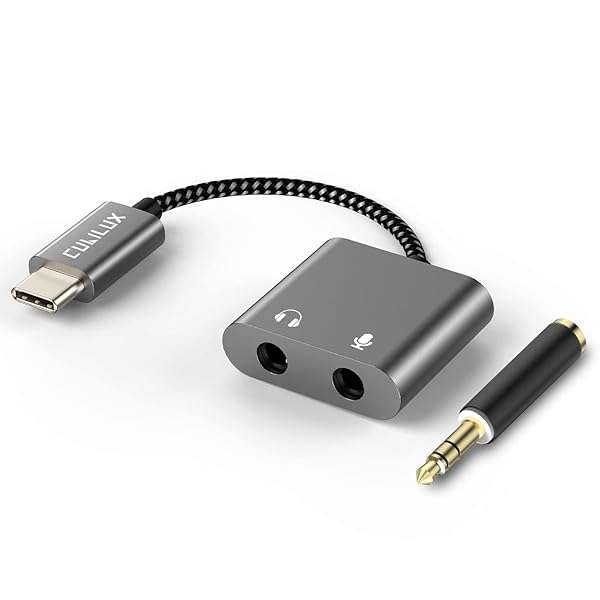 Cubilux Cubilux TRS USB-C Headphone & Microphone Splitter for iPhone 15, iPad Pro, Air & Mini - Type C to 3.5mm Adapter - View 2 of 9