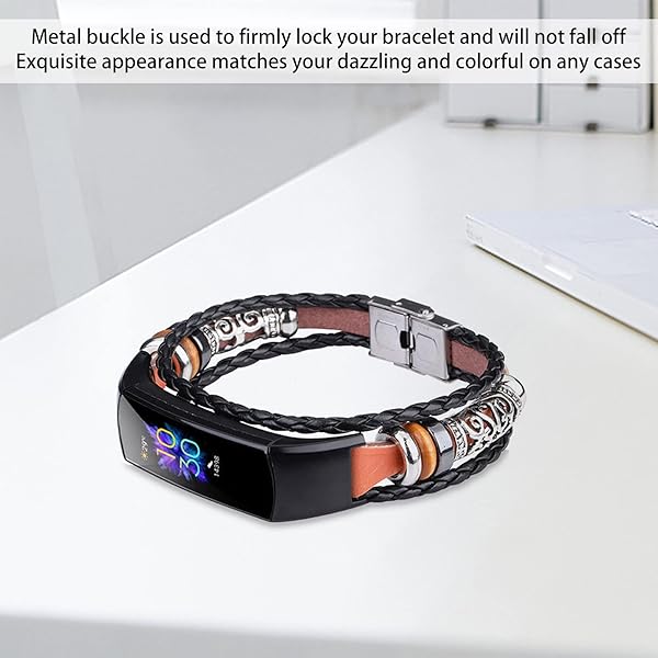 plplaaoo Plplaaoo Braided Leather Watch Strap - Retro Sports Band for Honor 5 & 4 | Stylish Replacement with Metal Beads - View 4 of 11