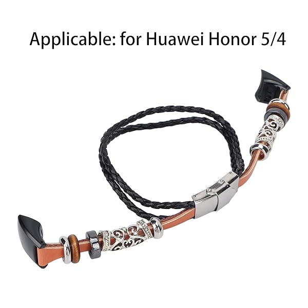 plplaaoo Plplaaoo Braided Leather Watch Strap - Retro Sports Band for Honor 5 & 4 | Stylish Replacement with Metal Beads - View 6 of 11