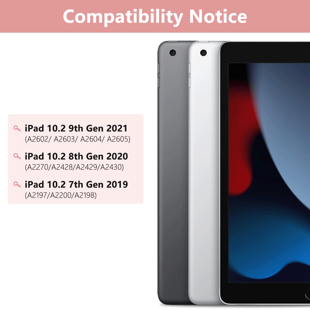 TQQ TQQ Touch iPad 9th Generation Case with Keyboard and Trackpad 360 Rotatable Protective Cover Rose Gold - View 7 of 7