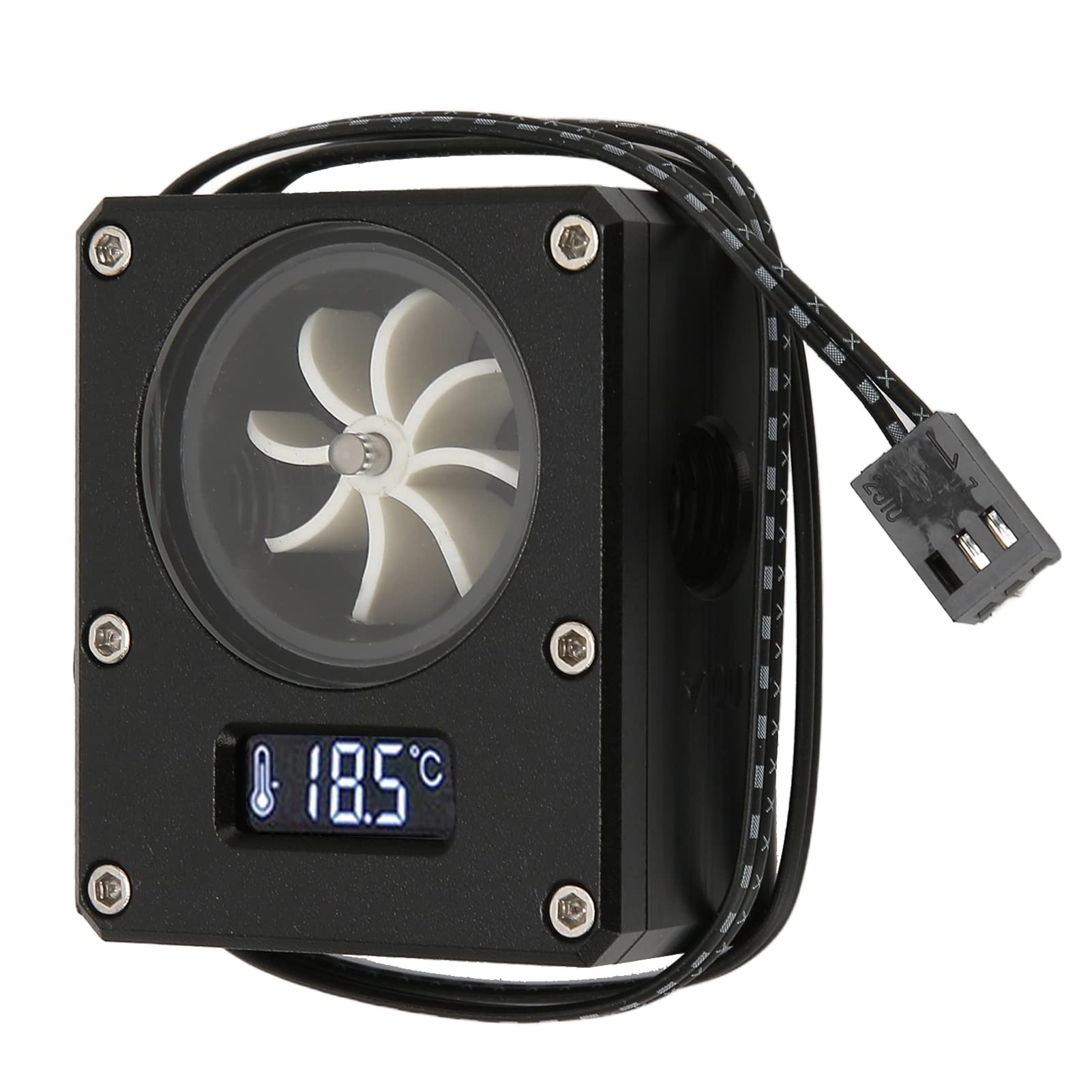 GOWENIC Water Cooling Meter Indicator 12V Small PC Acrylic Rustproof 3pin G1/4 Thread for Efficient PC Water Cooling System Black - View 6 of 9