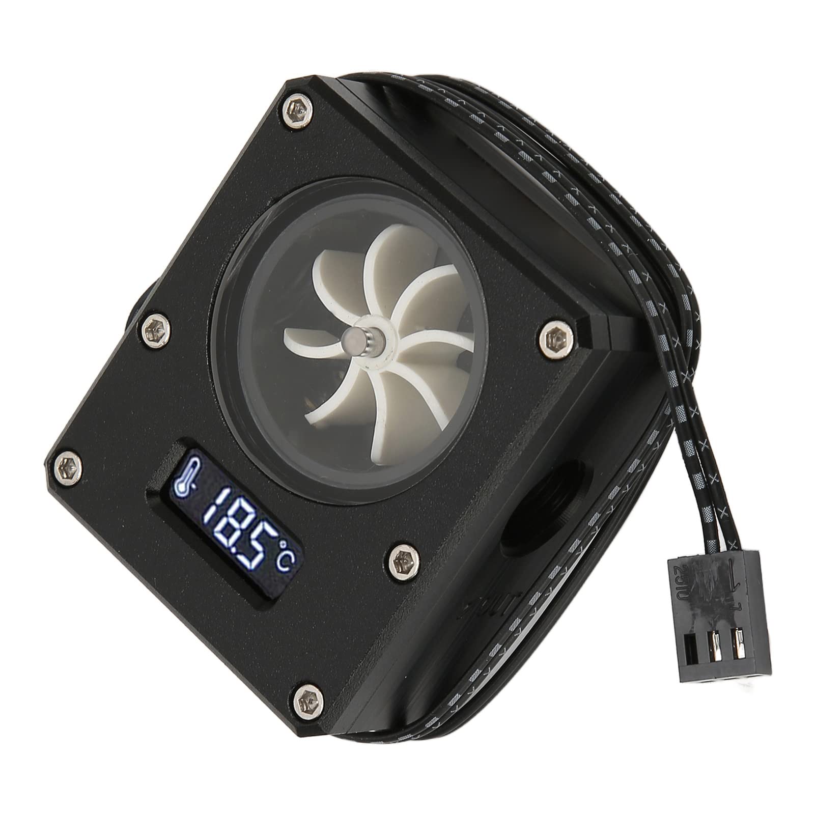 GOWENIC Water Cooling Meter Indicator 12V Small PC Acrylic Rustproof 3pin G1/4 Thread for Efficient PC Water Cooling System Black - View 7 of 9