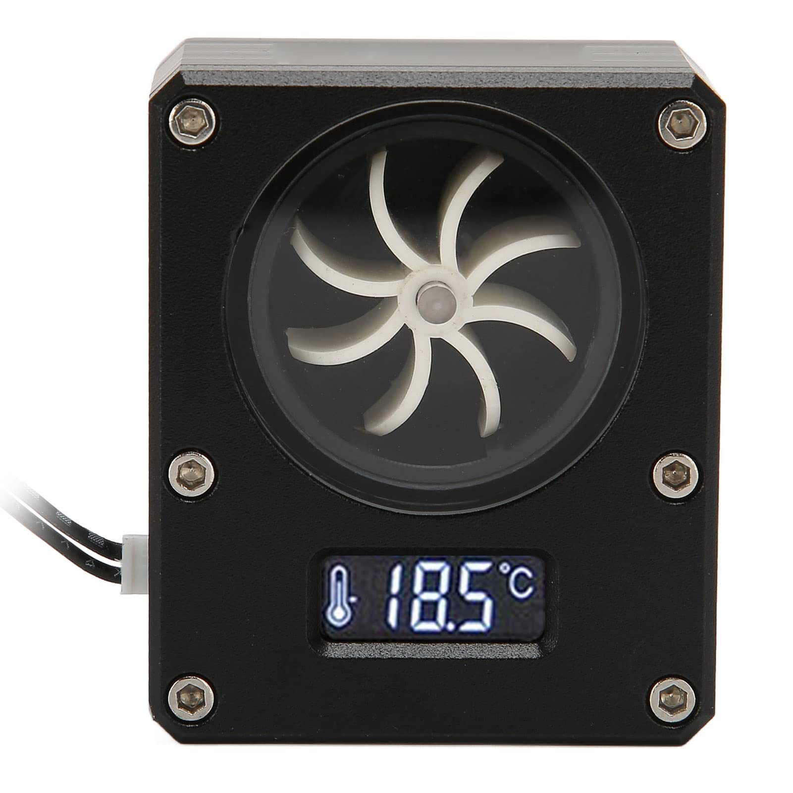 Water Cooling Meter Indicator 12V Small PC Acrylic Rustproof 3pin G1/4 Thread for Efficient PC Water Cooling System Black