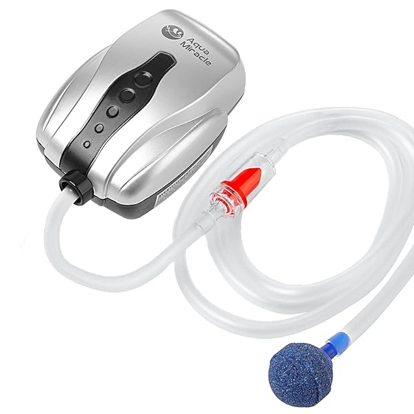 AquaMiracle AquaMiracle Aquarium Air Pump Kit Quiet Bubbler for 1-20 Gallon Fish Tanks All-in-One Aerator Solution