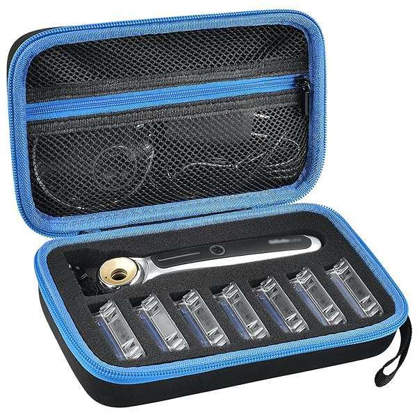 PAIYULE PAIYULE Travel Case for Gillette Heated Razor - Men's Starter Shave Kit Holder & Accessory Storage in Blue