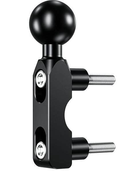 BRCOVAN Aluminum Alloy Mount Base with 1'' TPU Ball for Motorcycle Brake/Clutch - Compatible with RAM B Size Double Socket & Phone Holder