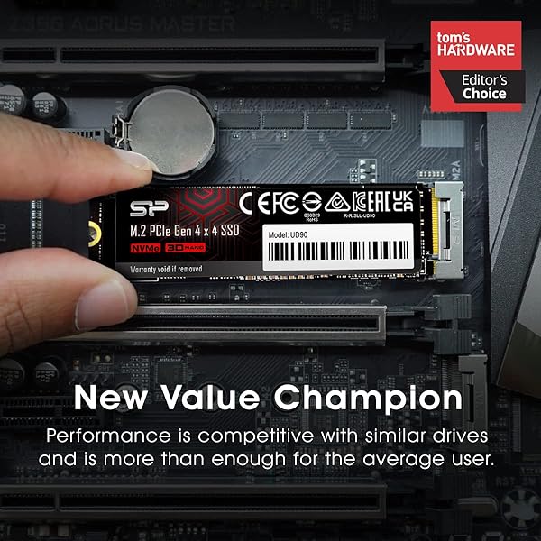 SP Silicon Power Silicon Power 1TB UD90 NVMe 4.0 Gen4 PCIe M.2 SSD R/W up to 5,000/4,800 MB/s (SP01KGBP44UD9005) - View 2 of 3