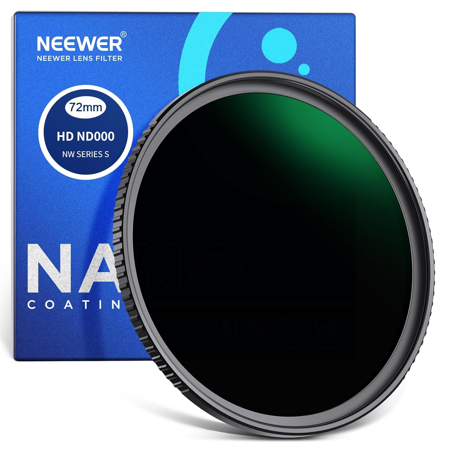 NEEWER 72mm ND1000 Neutral Density Filter Ultra Slim HD Optical Glass for Long Exposure Photography