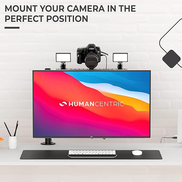 HumanCentric HumanCentric DSLR Monitor Mount: Versatile Camera Shelf for Desk, VESA Arm & Tripod Replacement - View 5 of 11