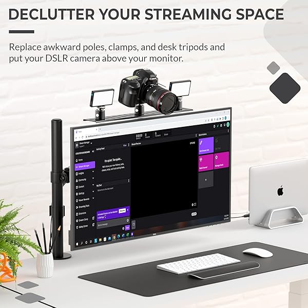 HumanCentric HumanCentric DSLR Monitor Mount: Versatile Camera Shelf for Desk, VESA Arm & Tripod Replacement - View 7 of 11