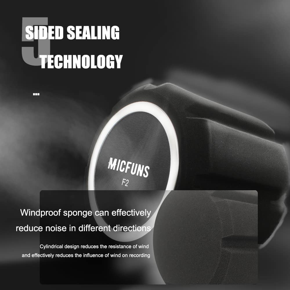 micfuns Micfuns F2 Professional Microphone Windscreens Pop Filter Acoustic Filter for 45mm to 60mm Microphones Reduces Noise and Reflections Black - View 4 of 8