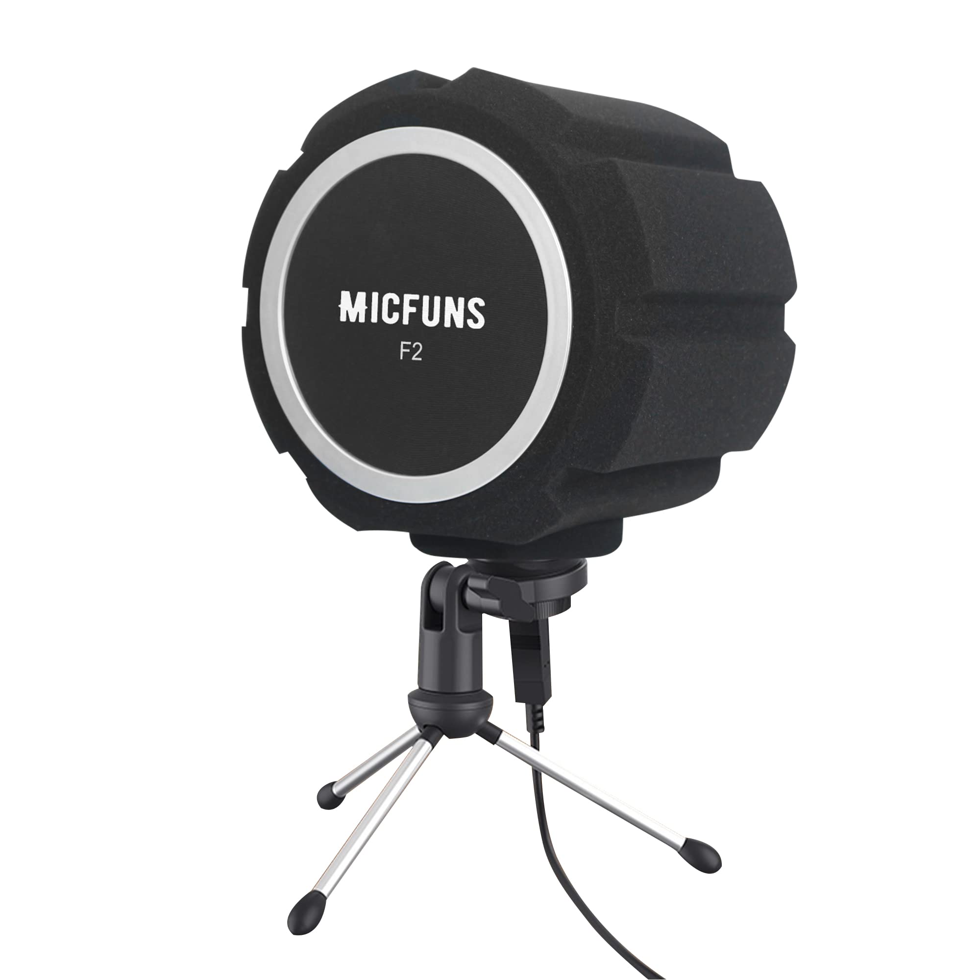 micfuns Micfuns F2 Professional Microphone Windscreens Pop Filter Acoustic Filter for 45mm to 60mm Microphones Reduces Noise and Reflections Black