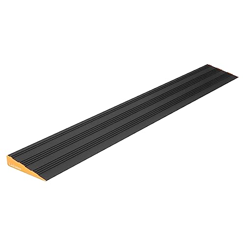 LIEKUMM LIEKUMM 1 Inch x 35.4 Inch Lightweight Aluminum Threshold Ramp for Doorways and Steps 1700LBS Capacity Non Slip Mobility Assistance Black