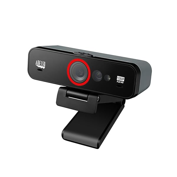 Adesso Adesso CyberTrack F1 1080P HD Webcam with Dual Microphone & Privacy Shutter for Windows Hello - Perfect for Desktop PCs - View 3 of 11