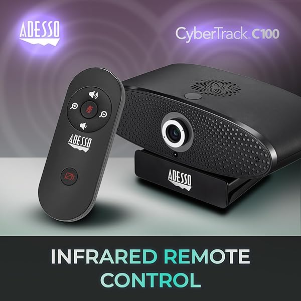 Adesso Adesso 4K Webcam for Meetings: Ultra HD Camera with Remote, 8MP Sensor, 4X Zoom & Clear Audio for PC & Laptop - View 4 of 9