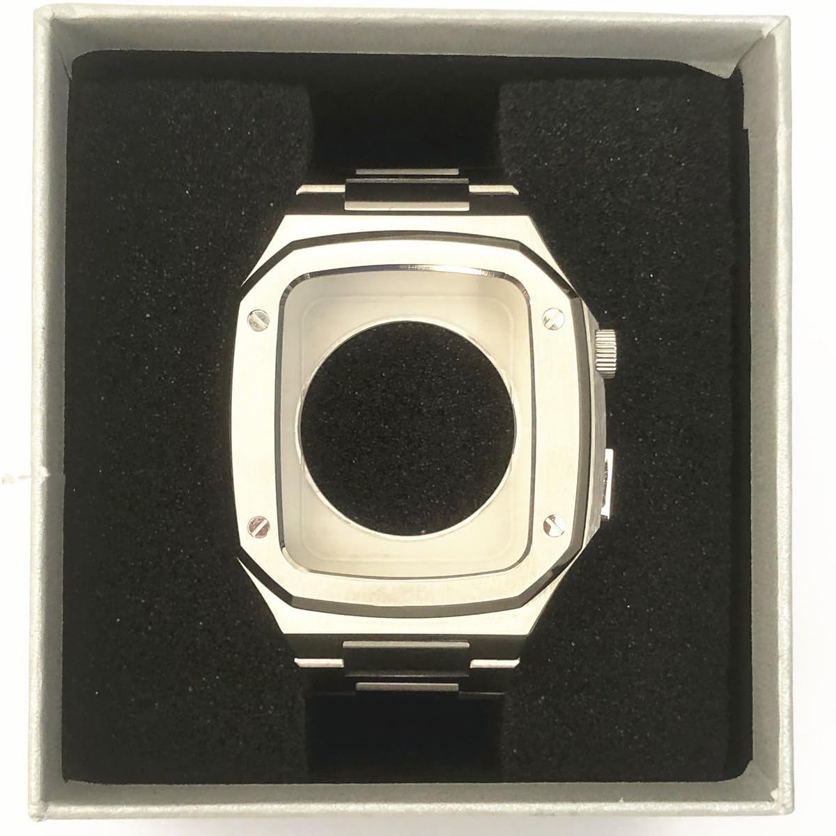 316L Stainless Steel Case and Strap Silica Band for Apple Watch Series 7 41mm 45mm Series 6 5 4 SE 44mm Modification Kit Silver - View 6 of 8