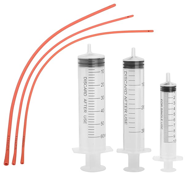 MOTAIN MOTAIN Pet Feeding Supplies Kit Red Rubber Feeding Tube and Syringes for Lamb Goat Sheep Puppy Kitten Whelping Feeding Watering