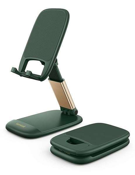 Top Lamicall Cell Phone Stand: Stylish Green Desk Accessory for iPhone & 4-8'' Phones - Must-Have Office Decor