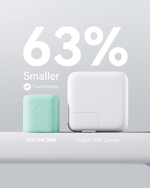VOLTME VOLTME 30W Mini USB-C Charger: Fast PD3.0 Power Adapter for iPhone, Samsung, MacBook & More - GaN III Tech (Green) - View 6 of 8