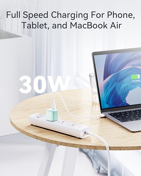 VOLTME VOLTME 30W Mini USB-C Charger: Fast PD3.0 Power Adapter for iPhone, Samsung, MacBook & More - GaN III Tech (Green) - View 7 of 8