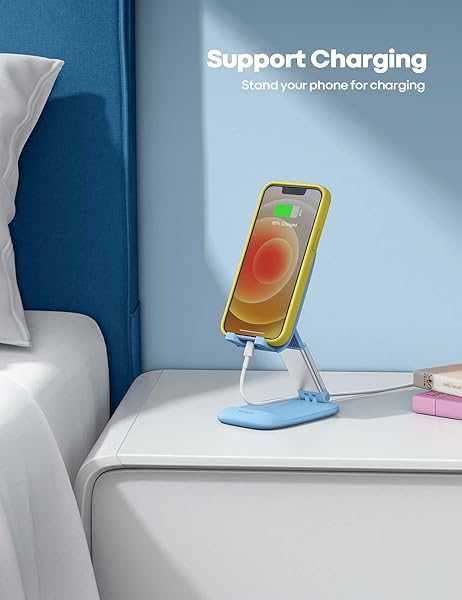 Lamicall Lamicall Blue Phone Stand for Desk Compatible with iPhone 13 Pro Max Mini 12 11 XR X 8 7 6 Plus SE and 4-8 Inch Smartphones - View 4 of 8