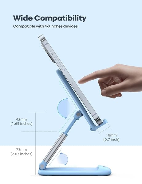 Lamicall Lamicall Blue Phone Stand for Desk Compatible with iPhone 13 Pro Max Mini 12 11 XR X 8 7 6 Plus SE and 4-8 Inch Smartphones - View 6 of 8