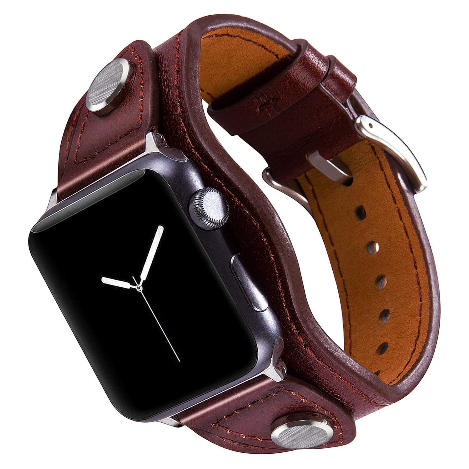VIIVY VIYIV VIIVY VIYIV Designer Luxury Watch Band for Apple Watch 40mm 38mm 41mm Top Grain Leather Dressy Bracelet Vintage Cuff Strap Classic Bands - View 8 of 9