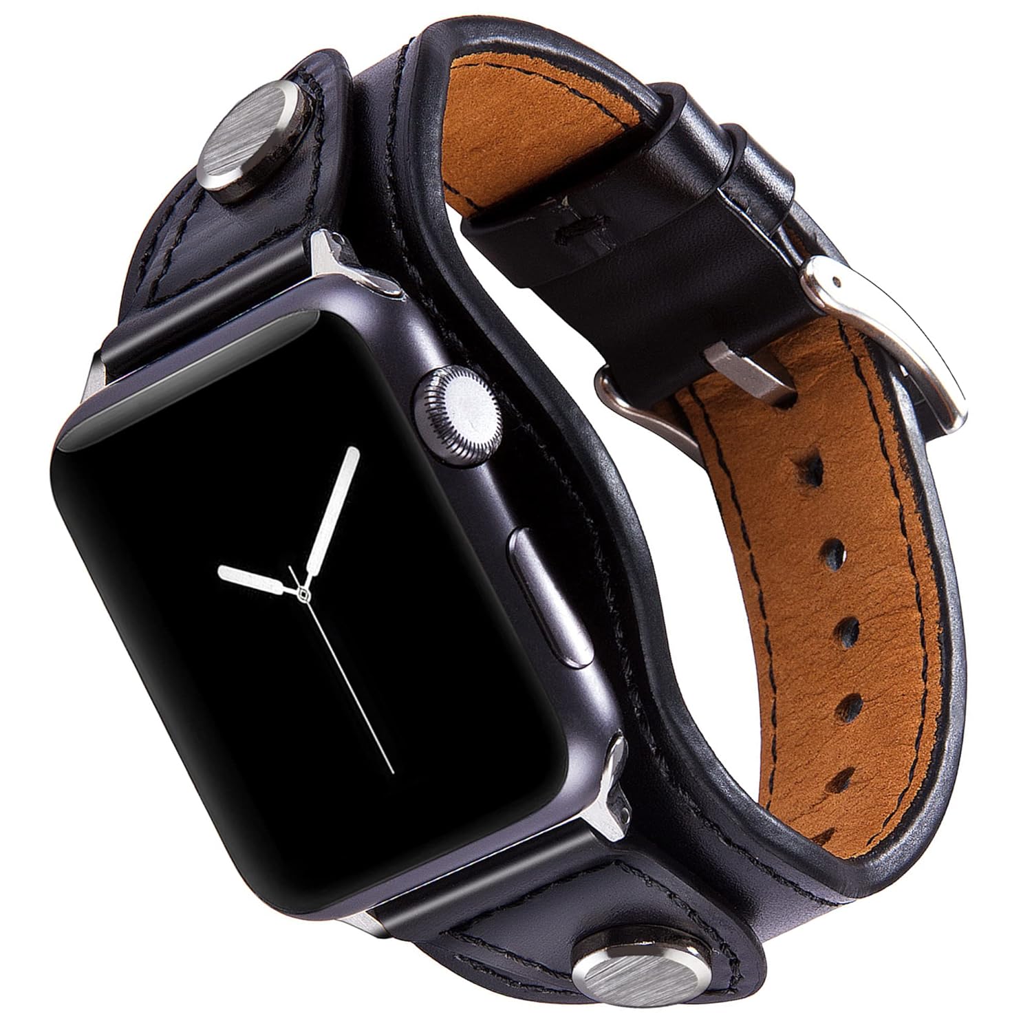 VIIVY VIYIV Designer Luxury Watch Band for Apple Watch 40mm 38mm 41mm Top Grain Leather Dressy Bracelet Vintage Cuff Strap Classic Bands