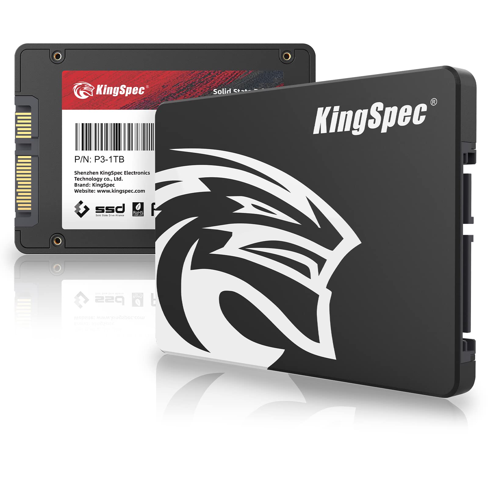 KingSpec KingSpec 1TB 2.5 Inch SATA SSD Internal Solid State Drive 3D NAND Flash TLC for Desktop Laptop All-in-one
