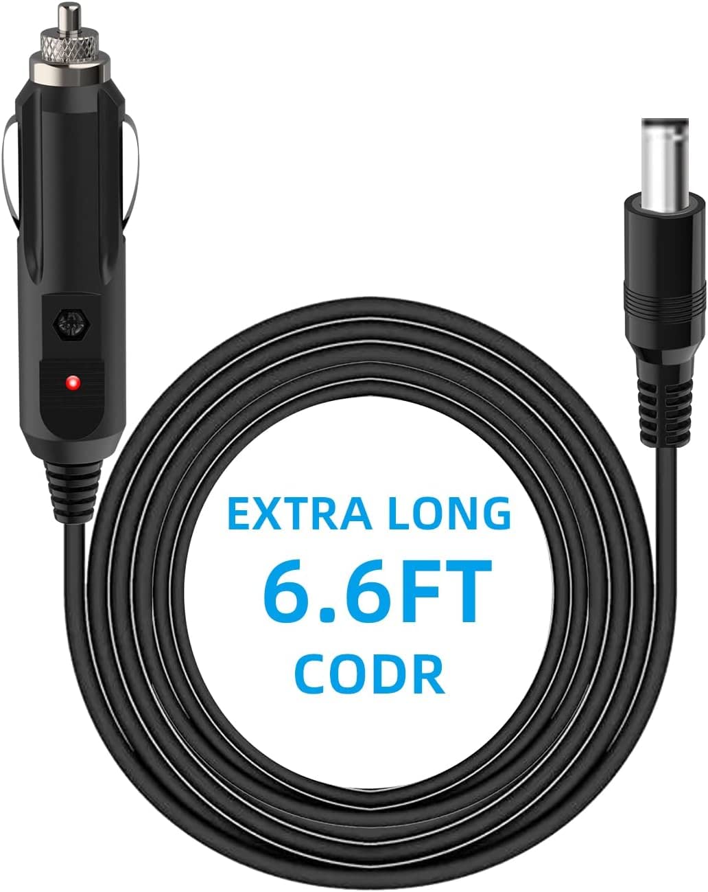 HECHOBO 12V 2A Car Charger Universal Power Cord 5.5x2.1mm to Cigarette Lighter with 8 Connectors for DVD Player and More 6.6ft - View 6 of 7