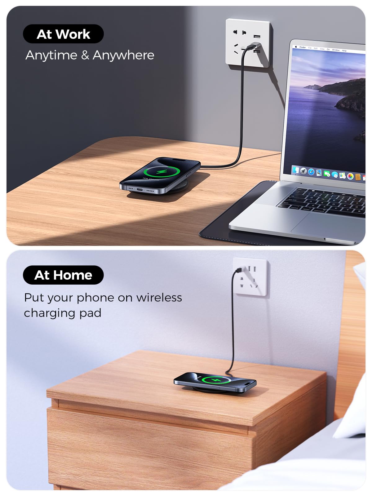 NEWQ NewQ 15W Max Wireless Charger Pad for iPhone and Samsung Galaxy 2 Pack Fast Charging Solution - View 2 of 8