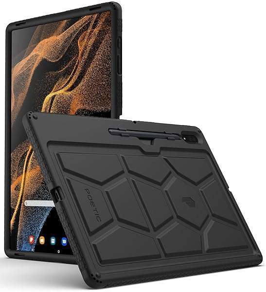 Poetic Poetic TurtleSkin Case for Samsung Galaxy Tab S8 Ultra - Heavy Duty Shockproof Silicone Cover for Kids