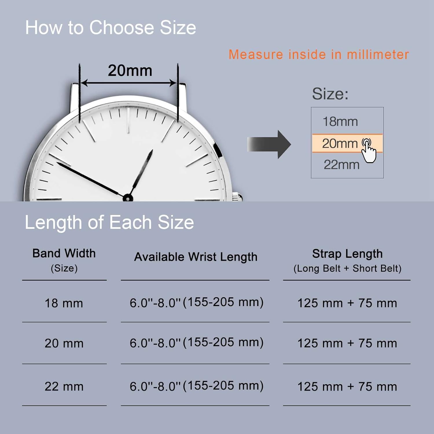 WOCCI WOCCI 22mm Flower Watch Band for Women Genuine Leather Quick Release Strap with Rose Gold Buckle Ash Blooms - View 5 of 9