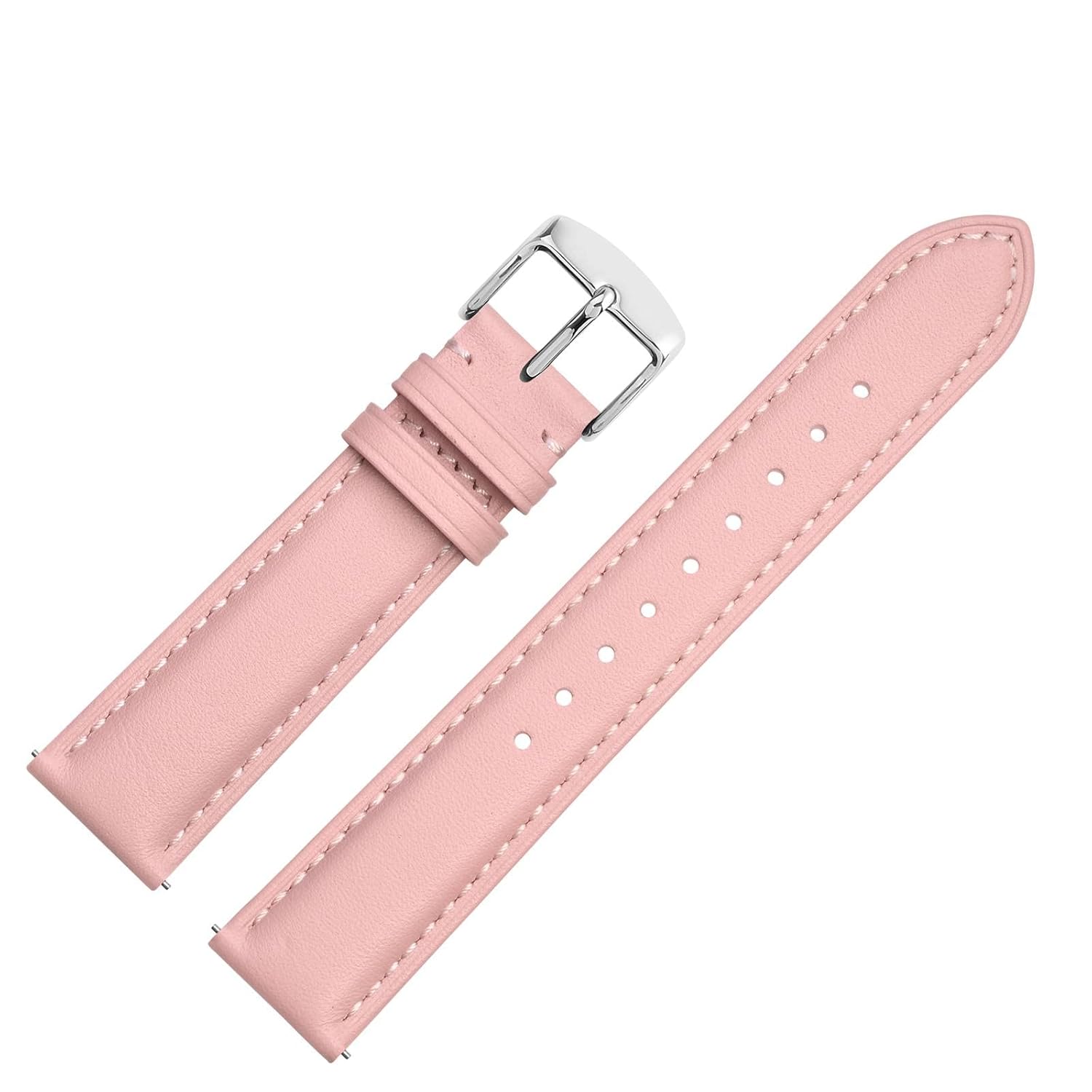 WOCCI WOCCI 20mm Pink Flower Watch Band for Women Genuine Leather Quick Release Strap with Silver Buckle - View 9 of 9