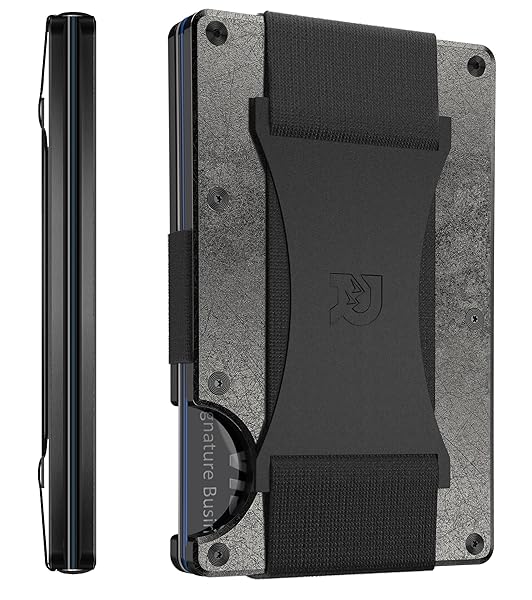 The Ridge Ridge Wallets for Men Slim Minimalist Front Pocket RFID Card Holder Wallet Stonewashed Titanium