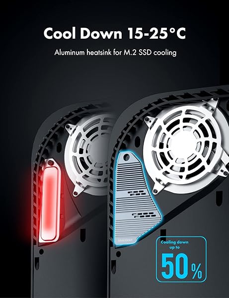 GRAUGEAR Upgrade Your PS5: GRAUGEAR M.2 NVMe SSD Heatsink Cover for Optimal Heat Dissipation & Performance - View 4 of 9