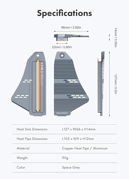 GRAUGEAR Upgrade Your PS5: GRAUGEAR M.2 NVMe SSD Heatsink Cover for Optimal Heat Dissipation & Performance - View 9 of 9